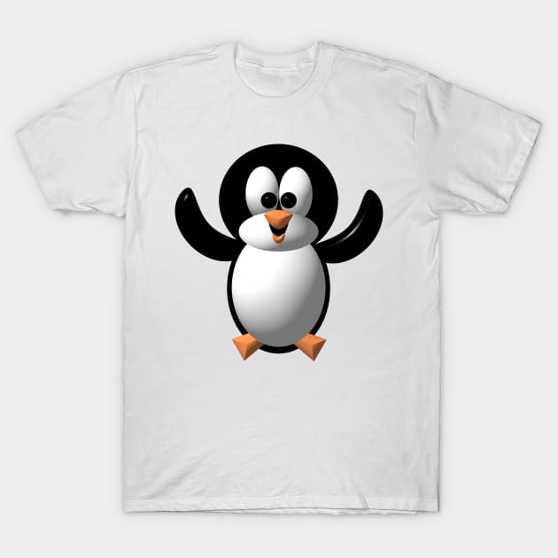 Cute Perky Penguin T-Shirt by CuteCrittersWithHeart